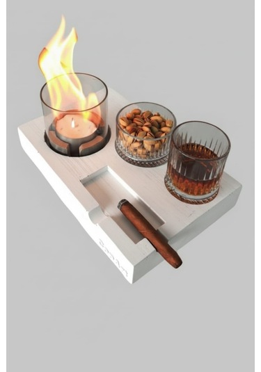 Elza Beyaz Biyoetanol Masaüstü Şömine - 1 Lt Copart Yakıt Hediye