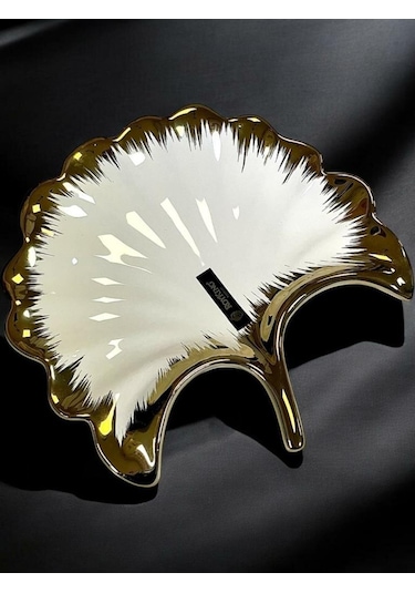 Roykıng Lıne Gold Yaprak Sunum Tabak Küçük 20 20