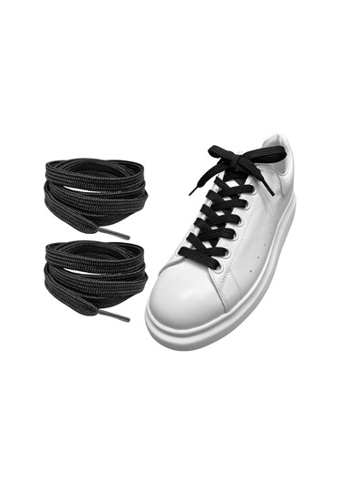 Exclusice 120 Cm Yassı Spor Ayakkabı Bağcığı, Çift Katmanlı Örgülü Sneakers Bağcık, 1 Çift 001