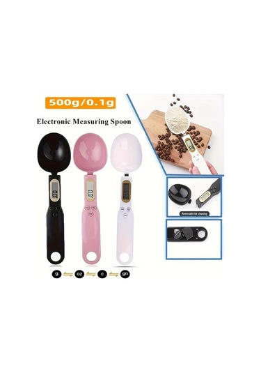 Oldfriend Yellow 500g 0.1g Hassas Mutfak Terazisi Büyük Kaşık Otomatik Tare Lcd Ekran Sarı