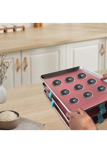 Ulzyvf Mavi Kurabiye Tepsisi Fırın Düzenleyicileri İçin 16 Adet Mavi