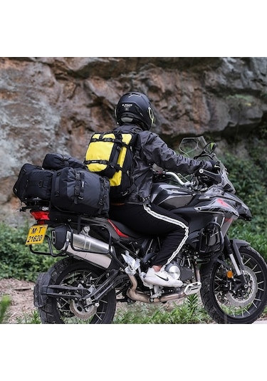 Rhinowalk Çok Fonksiyonlu Motosiklet Arka Koltuk Çantası Kombinasyonu Arka Raf Pannier, Renk: Siyah 30l Siyah