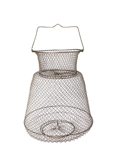 Kosona Çinko Kaplı Demir Tel Balık Kovası - 38x60 Cm Boyutlu, Kurutmak İçin Sallanabilir, Balık Ve Somon İçin İdeal