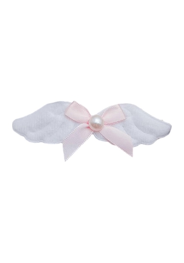 Tüylü Melek Kanadı Fiyonk Saç Yan Tokası El Yapımı Perçem Tokası Saç Tokası Kız Kadın Zarif Toka Kadife Kumaş Başlıkbeyaz Çok Renkli