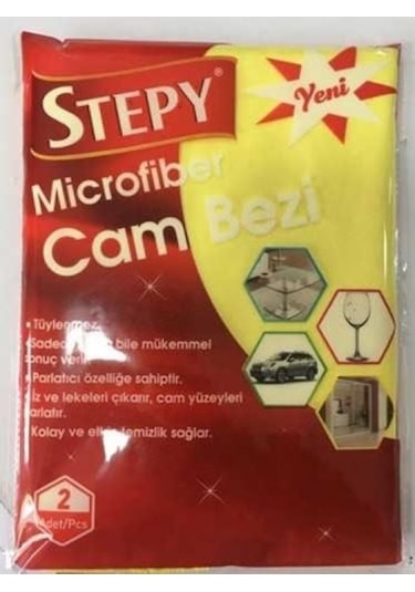 Stepy Mikrofiber Cam Bezi Sarı 2'li