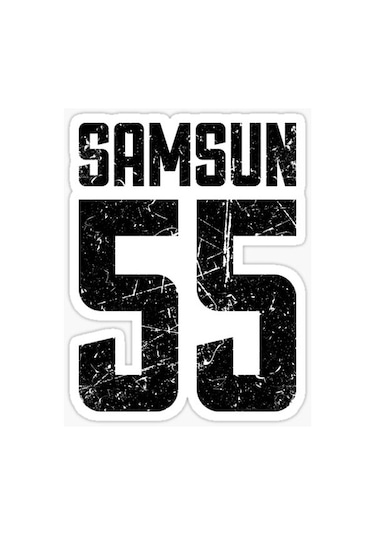 55 SAMSUN Sticker Yapıştırma Oto Etiket 17cm