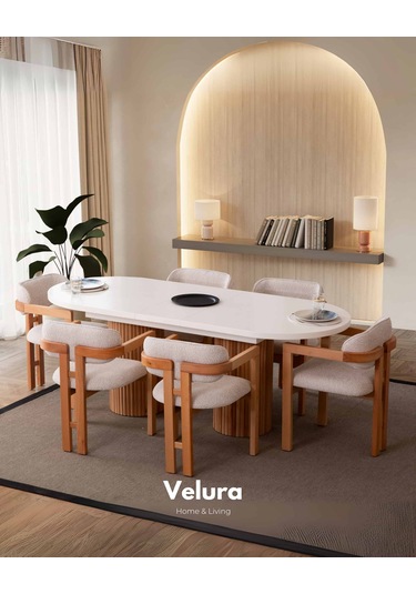 Almina Yemek Odası Takımı Yemek Masası + 4 Adet Sandalye Beyaz