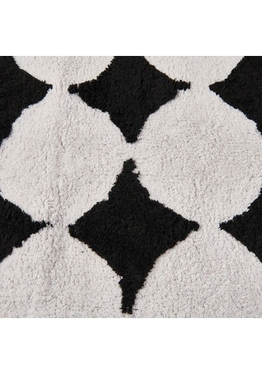 Evidea Soft Elegant Curves Tufting Banyo Paspası - Siyah - 60x90 Cm Siyah