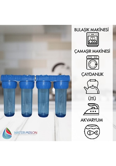 Watermelon Daire Bina Sayaç Girişi 4 Aşama Su Arıtma Sistemi Ağır Kireç , Klor Önleyici Set