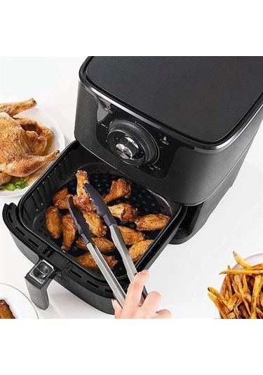 Buffer Renkli Isıya Dayanıklı Yıkanılabilir Silikon Fırın Ve Airfryer Yuvarlak Pişirme Matı 23 Cm Çok Renkli
