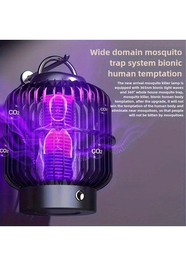 Xuweiwei Usb Şarj Edilebilir Turuncu Sivrisinek Öldürücü Lamba Ultra Geniş Menzilli Uzun Ömürlü Lityum Pil Abs Malzeme Ev Ofis Okul İçin