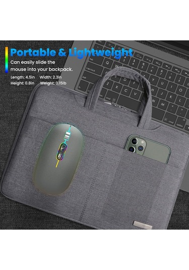 Kablosuz Led Fare Sessiz 2.4g Şarj Edilebilir Dizüstü Bilgisayar Faresi Diğer