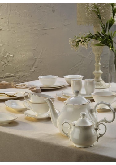 Aryıldız Asmara Bone China 36 Parça Kahvaltı Seti Beyaz