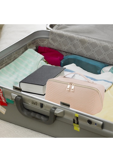 Büyük Kapasiteli Seyahat Kozmetik Çantası Su Geçirmez Taşınabilir, A Siyah - Siyah