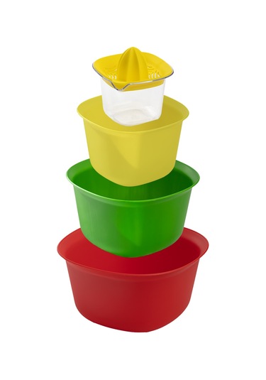 Porsima ORG-174 4 lü Hazırlık Seti Süzgeç Karıştırma Kabı Limon