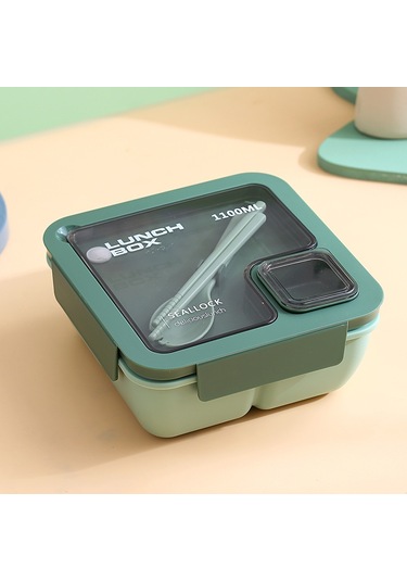 Okullar İçin Uygun Beslenme Çantası Ve Yemek Takımı B-4 Yeşil