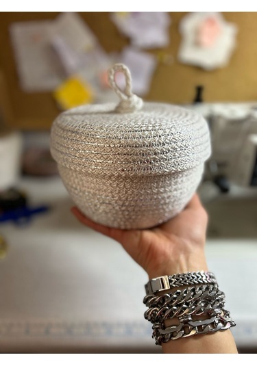 Hasır Sepet, Kapaklı Dekoratif Sepet, Çok Amaçlı Kutu, Şekerlik Sepeti