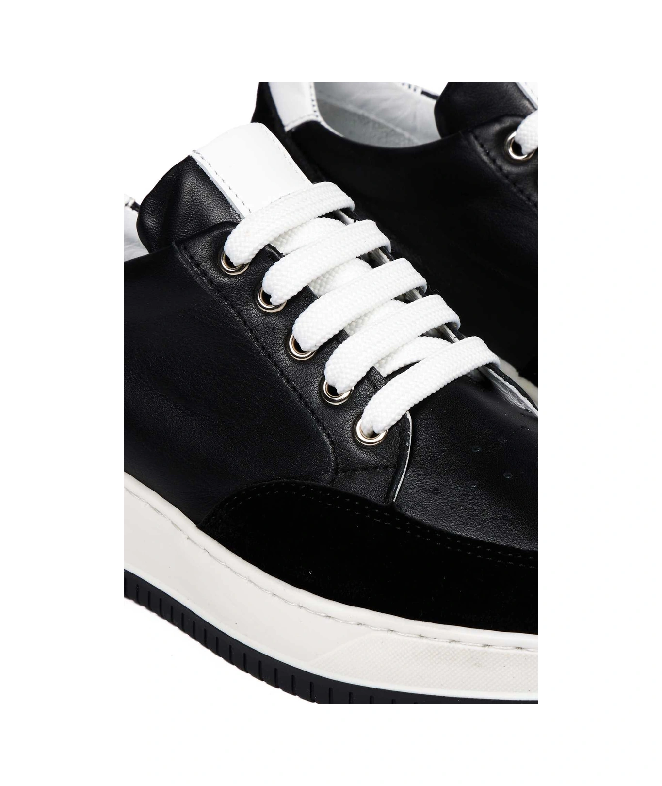 Bestello Bağcıklı Termoplastik Sneaker 101-232119-14 Kadın Ayakkabı Sıyah-beyaz