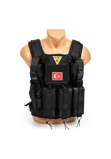 Süngü Tactical Siyah Hücum Yeleği
