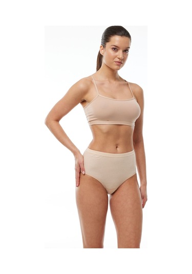 Malabadi Kadın Ten 6 Lı Paket %100 Pamuk Yüksek Bel Bato Külot 156-e Ten