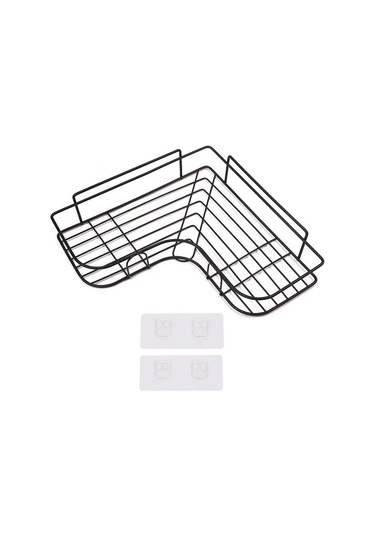 Siyah Banyo Köşe Depolama Rafları Duvara Monte Raf Şampuan Tutucu Demir Duş Drenaj Sepeti Yumruksuz Organizatör Banyo Aksesuarları Siyah