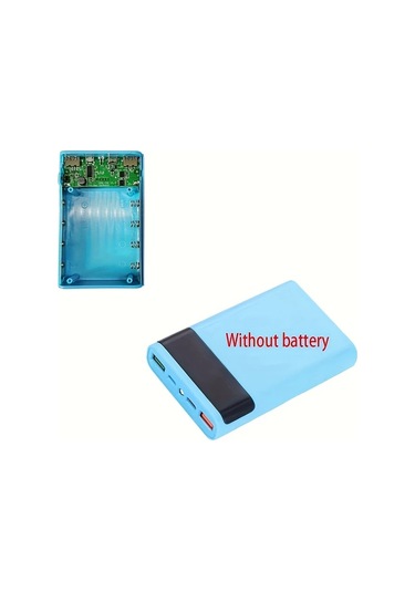 Boatshop1 Mavi 1 Bilgisayar 4x18650 15000mah Cift Usb Cikisli Tasinabilir Dayanikli Pil Kutusu Guc Kaynagi
