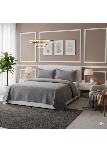 Taytüyü Nubuk Yatak Örtüsü Tek Kişilik Vicenza A.gri Çok Renkli