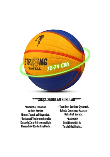 Telvesse Sarı Lacivert Basketbol Topu Grafiti Kauçuk Dayanıklı Deep Kanal Kabartmalı No:6 B66