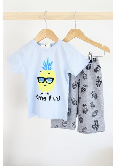 Harika Kids Erkek Çocuk Gözlük Model Pamuklu Şortlu 2'li Takım 001