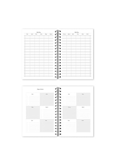 Victorias Journals Spiralli Sert Kapak Süresiz Ajanda Planner A5 Mavi