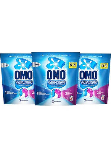Omo Ultra Power Kapsül Deterjan Beyazlar Ve Renkliler 26 Yıkama X3 Diğer