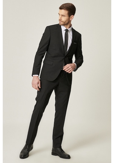 Altinyildiz Classics Erkek Siyah Slim Fit Dar Kesim Mono Yaka Yünlü Takım Elbise 4A3010000001SYH586N Siyah Altinyildiz Classics Erkek Siyah Slim Fit Dar Kesim Mono Yaka Yünlü Takım Elbise 4A3010000001SYH586N Siyah