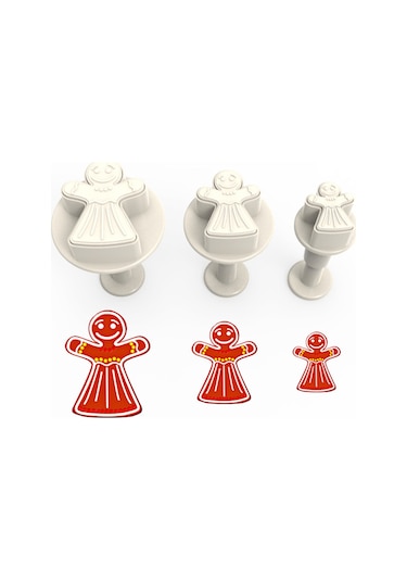 Gingerwoman Basmalı (Enjektörlü) Kopat Kurabiye Kalıbı – 3'lü