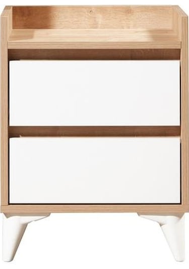 Just Home Verona 2 Çekmeceli Komodin - Safir Meşe / Beyaz Safir Meşe / Beyaz