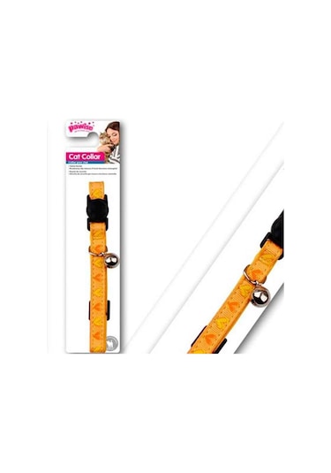 Pawise Kalp Desenli Sarı Kedi Boyun Tasması 30 CM