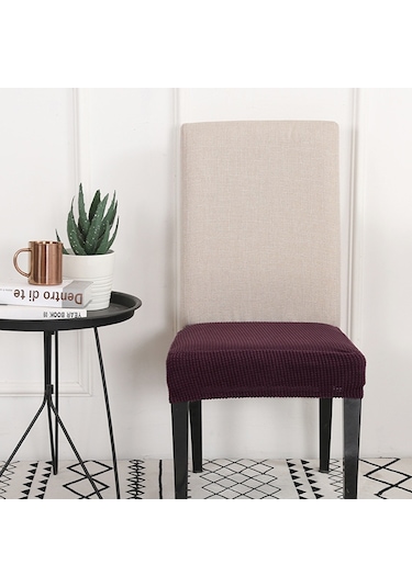 Örme Yastıklı Sandalye Minderi Kılıfı Mor Mor