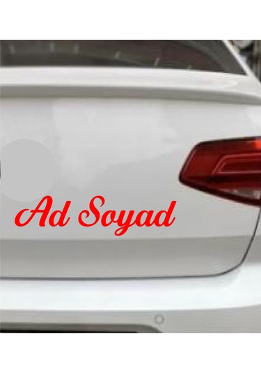 Kişiye Özel Ad Soyad Sticker 2 Adet - Araba Oto Motosiklet Karavan Sticker - 00097 15 Cm