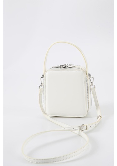 Ççs 17561 Kadın Omuz Askılı El Çantası-beyaz Beyaz