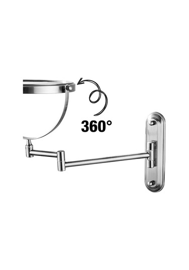 Makyaj Aynası Krom Duvar Aynası Çift Taraflı Büyüteçli MB024