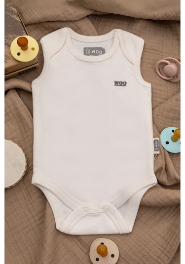 Woo Baby Ekru Askılı Body-zıbın 3-6m 62 Cm Ekru