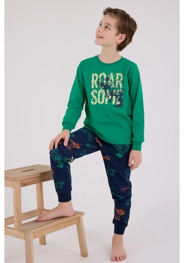 Rolypoly Roly Poly Erkek Çocuk Uzun Kol Pijama Takımı 3672-s Yeşil