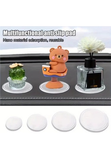 Cloudstore 3 Adet Siyah 3.15 İnç Araç Telefon Matı, Kaymaz Koku Matı, Yıkanabilir Ofis Masaüstü Sabitleyici