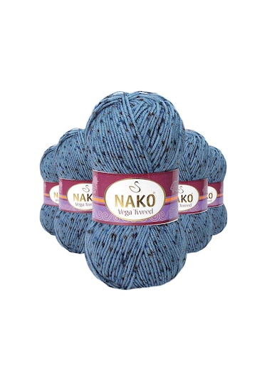 5 Adet Vega Tweed Premium Akrilik El Örgü İpi Yünü No: 31764 RYL-NWNKVT31764-5