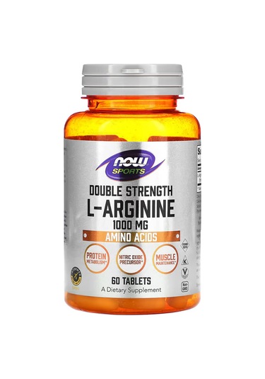 Now Foods Double Strenght L-arginine Nitric Oxide Amino Acids 1,000 Mg 60 Tablet Aromasız