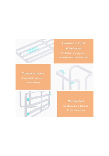 Sones Masaüstü Tek Kullanımlık Kağıt Bardak Saklama Tutucu Demir Ev Kahve Çay Poşeti Bardak Saklama Rafı Beyaz
