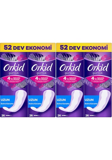 Orkid Günlük Ped Uzun Extra Koruma Dev Ekonomi 2 x 52'li