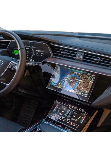 Audi E-tron 2019-2023 Uyumlu Navigasyon Ve İç Merkezi Kontrol 9h Nano Ekran Koruyucu 2'li Set