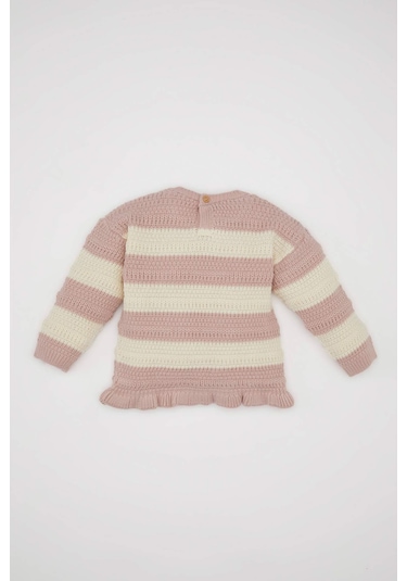 DeFacto Kız Bebek Çizgili Bisiklet Yaka Düğmeli Triko Kazak C8088A524AUBR277 Bordo DeFacto Kız Bebek Çizgili Bisiklet Yaka Düğmeli Triko Kazak C8088A524AUBR277 Bordo