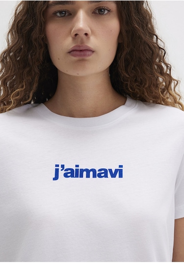 Mavi - Mavi Baskılı Beyaz Tişört 1612242-620 Beyaz