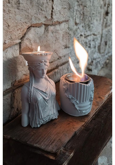 Dekoratif Karyadit Kızı Ve Ateş Çukuru Seti Hediyeli Bacasız Gri